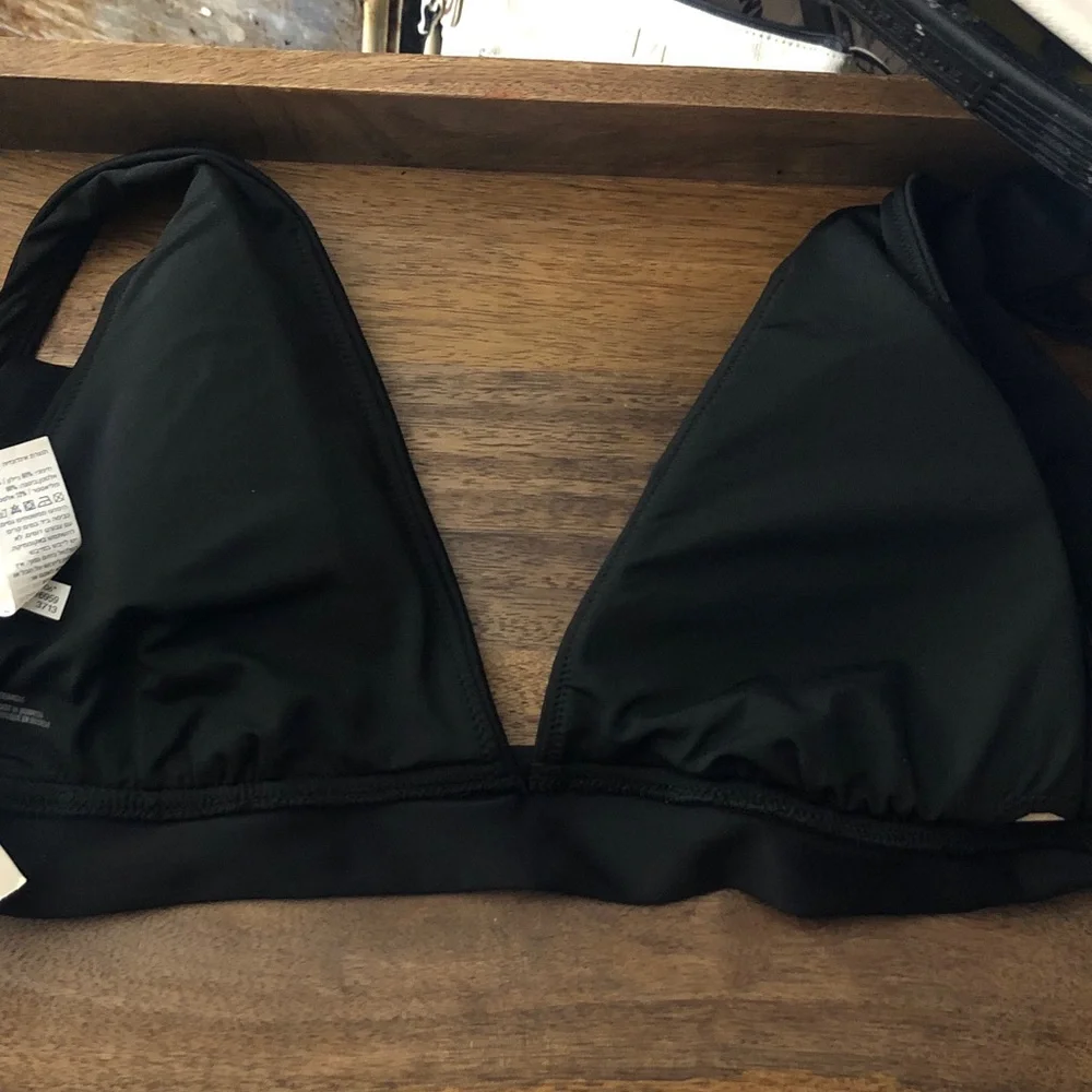 aerie Black Triangle Bikini Top